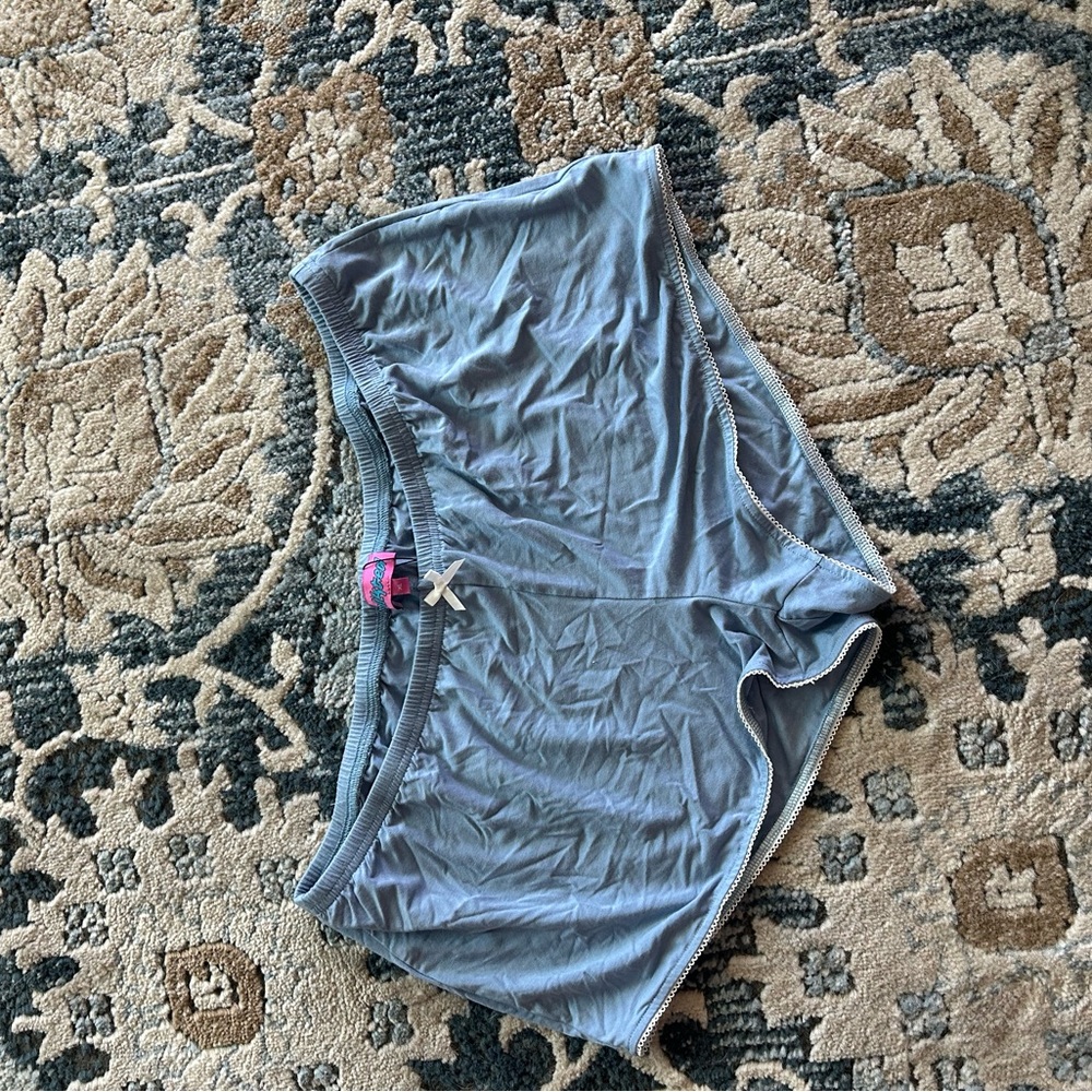 Edikted Blue Boyshorts with Pink Tag